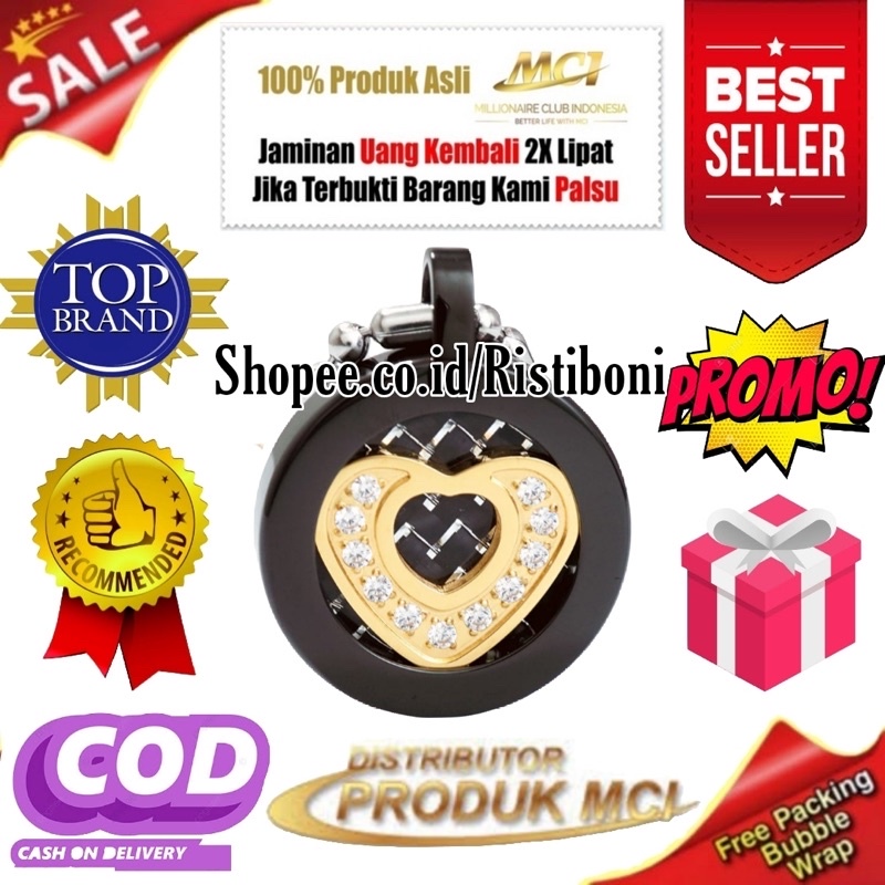 [TERBARU] Kalung mci | Kalung Aura Heart Black Diamond | kalung Aura black Cristal | bioglass