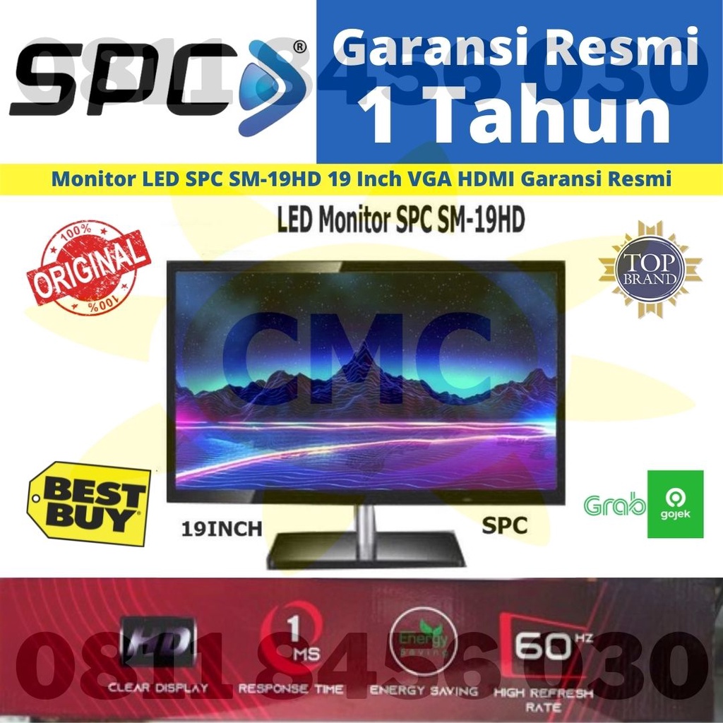 LED Monitor SPC W-190S 19&quot; FHD HDMI VGA GARANSI RESMI