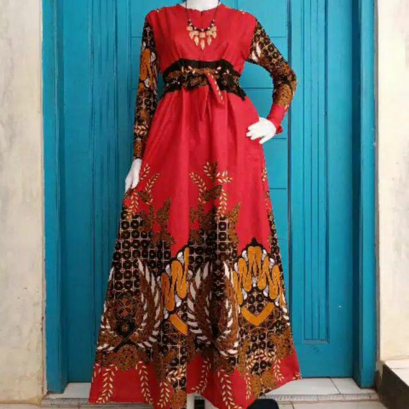 gamis batik jumbo terbaru ld130 ld140