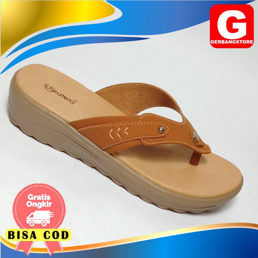 Sandal wanita wedges hak 4,5 cm [ zahra ]