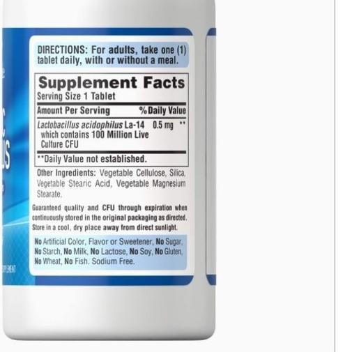 Puritan Pride Probiotic Achidophilus 100 Tablet Puritans Pride Probiotic