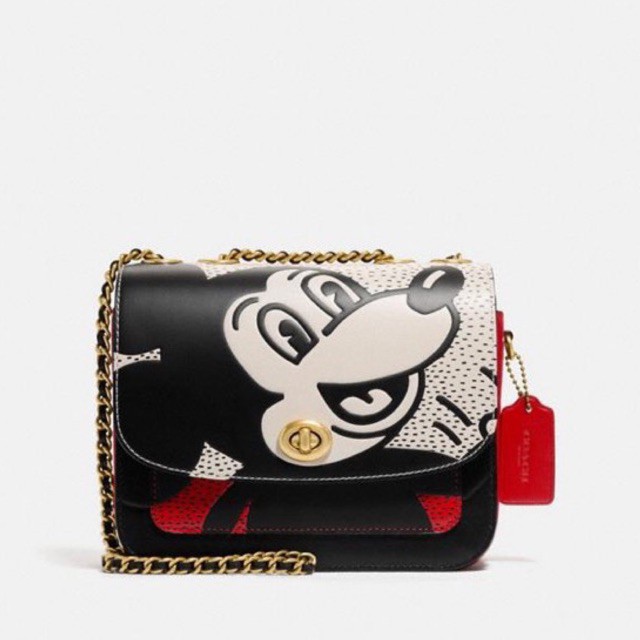 coach Disney Mickey Mouse X Keith Haring Madison Shoulder Bag 19 electric red multi
