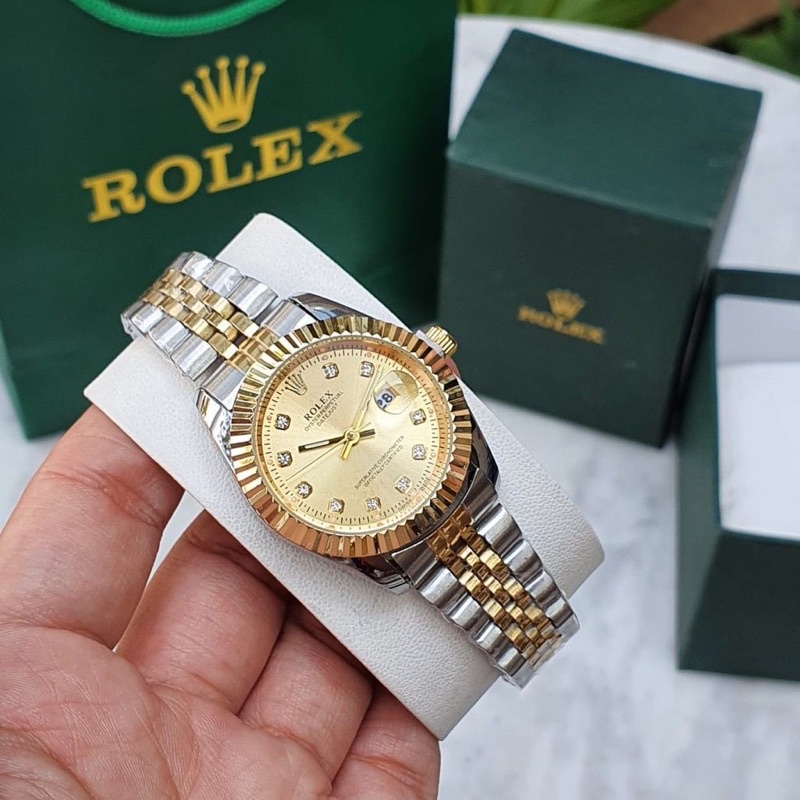 COD JAM TANGAN ROLEX CEWEK TGL AKTIF DIAMETER 3,3CM # JAM TANGAN WANITA MURAHi