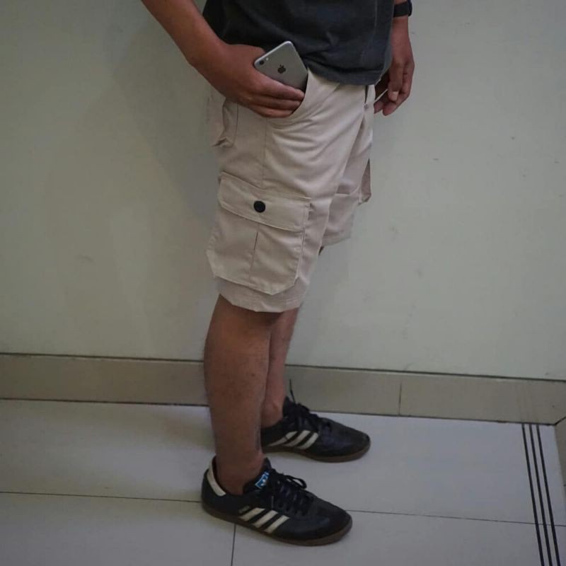 PROMO BAYAR DITEMPAT CELANA CARGO PENDEK SIZE 27-34 HITAM MOCA GREY CREAM