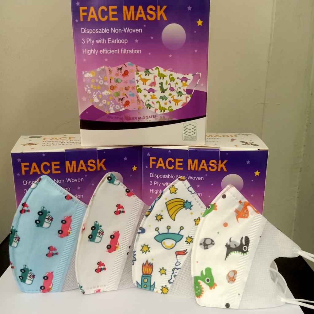 ITSHOP - Masker Duckbill Anak Earloop 3ply  Facemask DuckBill 1 Box Isi 50 Pcs/Masker Kesehatan