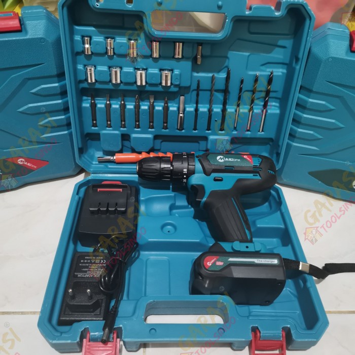 cordless drill impact Mailtank 32V mesin bor tembok beton bor baterai
