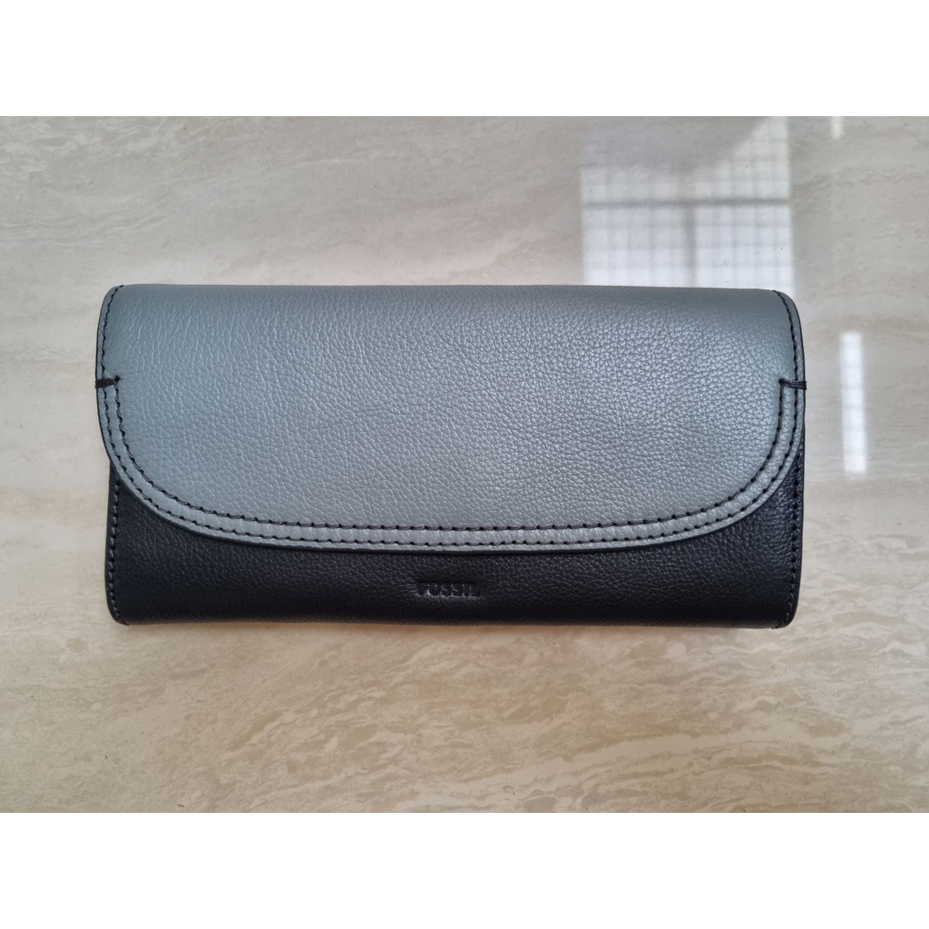 Dompet Fossil Cleo Clutch Navy Multi Original dari US