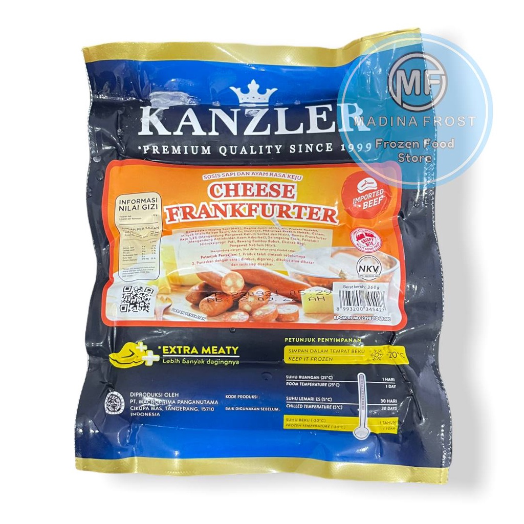 

KANZLER CHEESE FRANKFURTER SOSIS 360GR