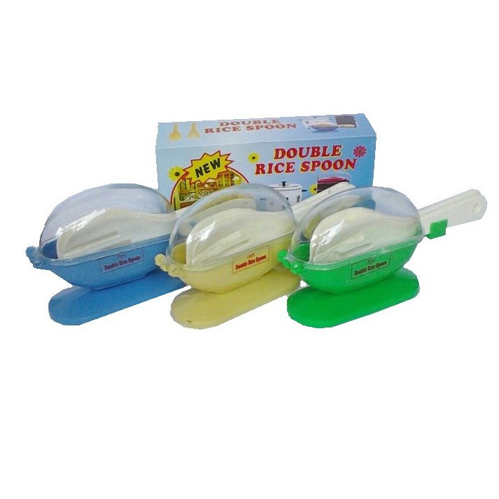 Centong Nasi dengan Wadah Anti Lalat Double Rice Spoon Entong 2 in 1