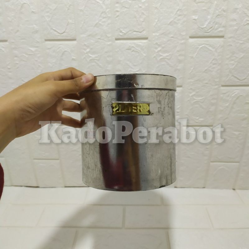 Literan Beras 2 Liter - Gelas Takar Beras - Kaleng Takaran Beras Gula