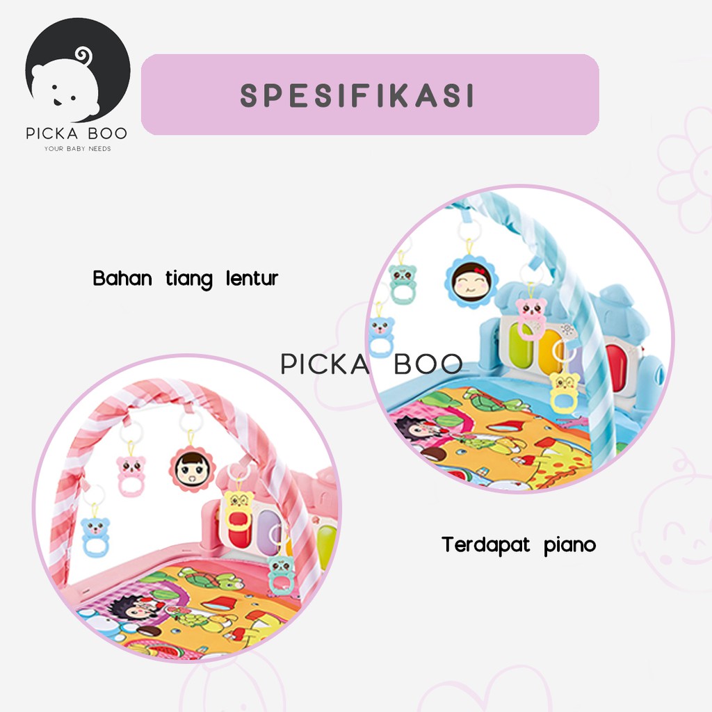 PICKA BOO Playgym Mainan Bayi Playmate Piano Matras  Playmate