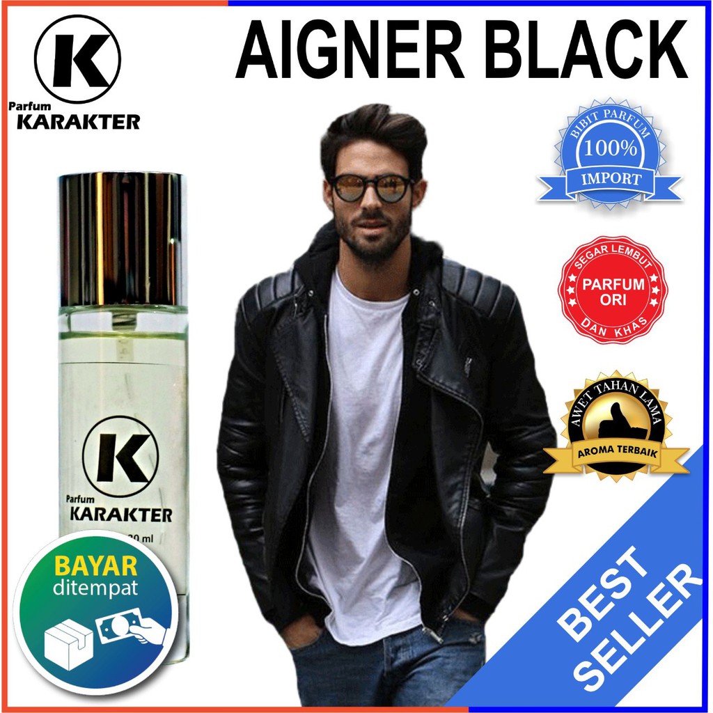 Bisa Cod | Parfum Cowok Aigner Black  Bibit Parfum Import Wangi &amp; Tahan Lama  Kemasan 30ml