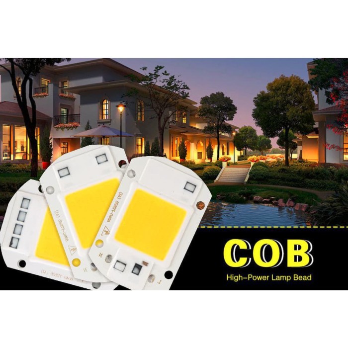 led cob 50W 220V led super terang warna warm white langsung colok 220V