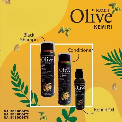 [COD] 3in1 Paket Pemanjang dan Penghitam Rambut  dalam 7 Hari Shampo+Kondi+Minyak | SYB Olive Kemiri