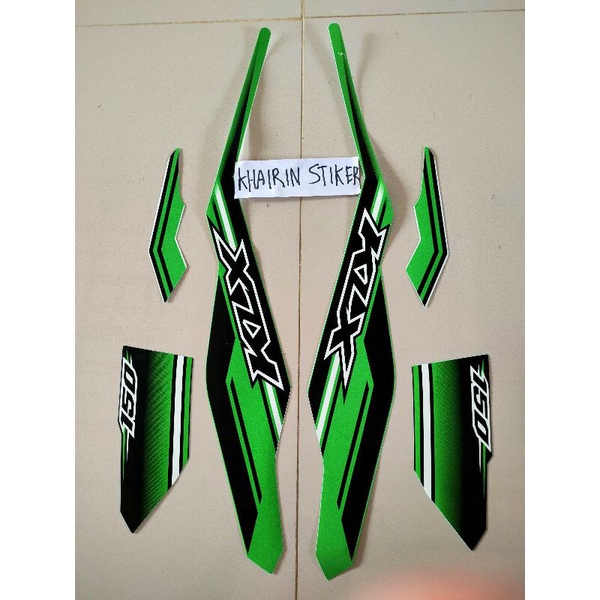 striping stiker KLX 150 bf hitam hijau