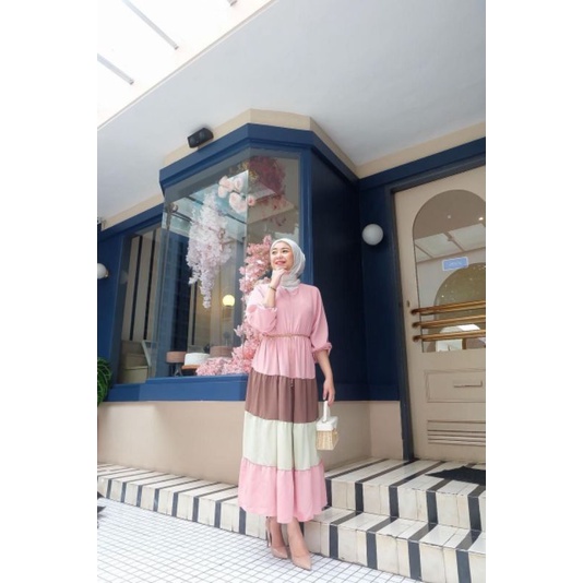 3Tone Midi #2 Midi dress busui madi dress katun Midi dress jumbo midi dress muslim Midi dress wanita
