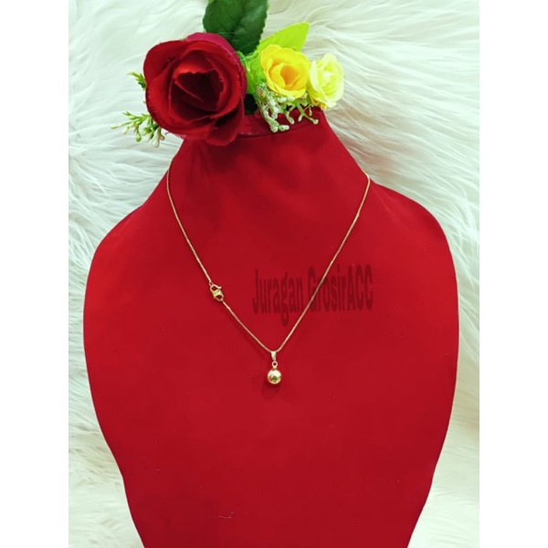 Kalung Titanium rantai Nori Bola perhiasan fashion Korea anti karat&amp;anti luntur