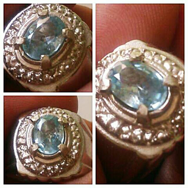 YAKUT BIRU NATURAL BLUE ZIRCON ORIGINAL ASLI ALAM FULL LUSTER BUKAN SINTETIC