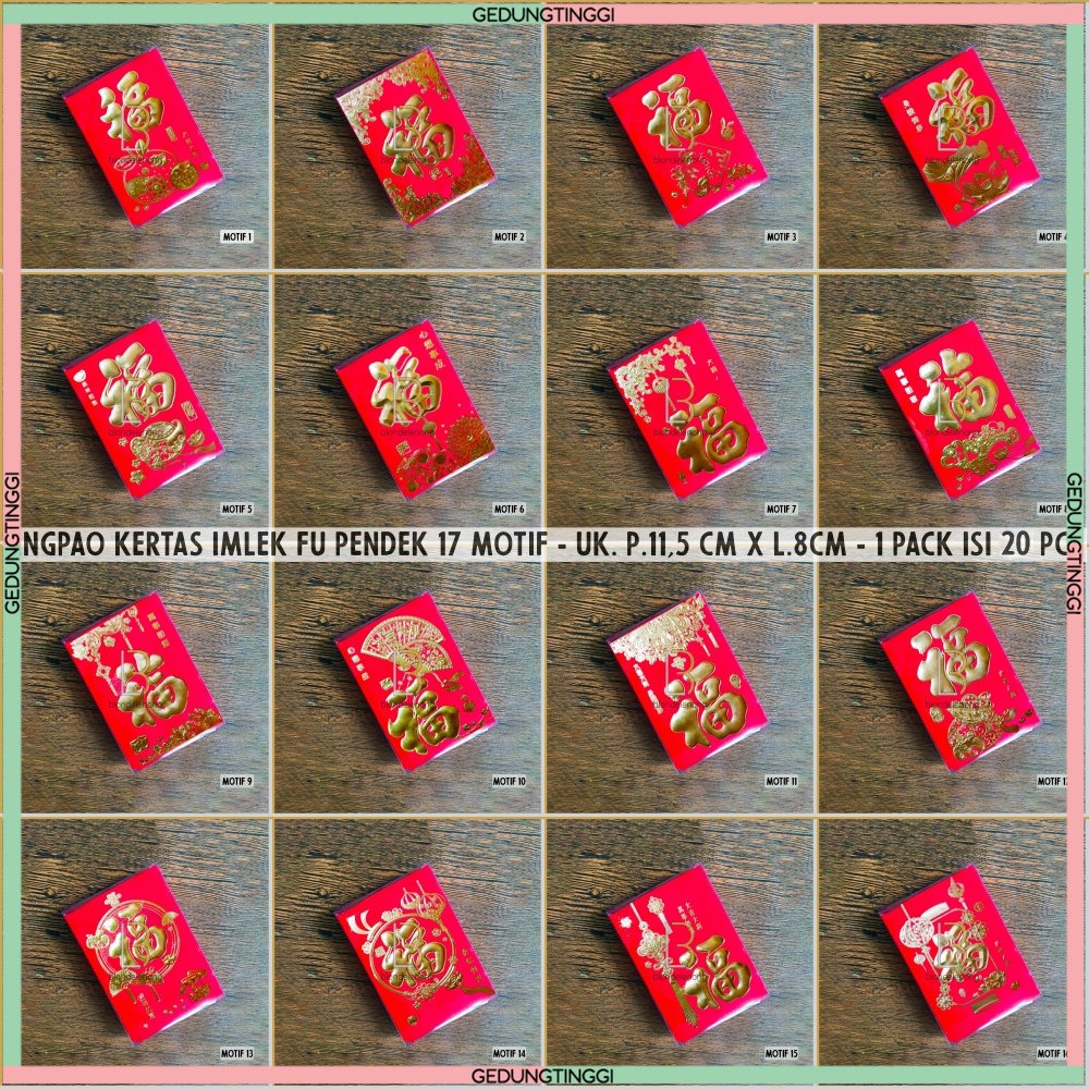 Kertas Amplop Tas Angpao Angpau Ampau Ampao Hongbao Hongbau Netral Premium Sincia Imlek Hoki Hook Fu Fuk Shio Sio Kelinci Tahun Baru Cina China Ukuran Jumbo Besar Panjang Pendek Kecil Size New Year Cny 2023 Merah Gold Emas Polos Murah Mika Lucu Isi 1 Pack