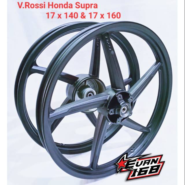 Velg Racing VRossi Supra X 110 Lubang 5 P5 Black Doff