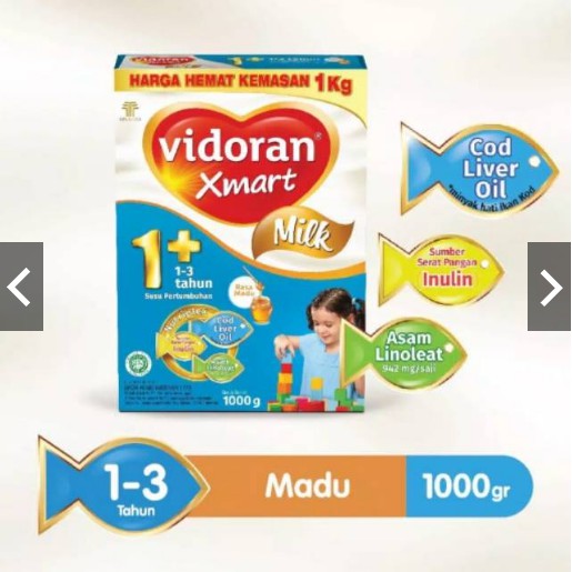 SUSU BAYI VIDORAN XMART 1+ MADU & VANILA 1KG