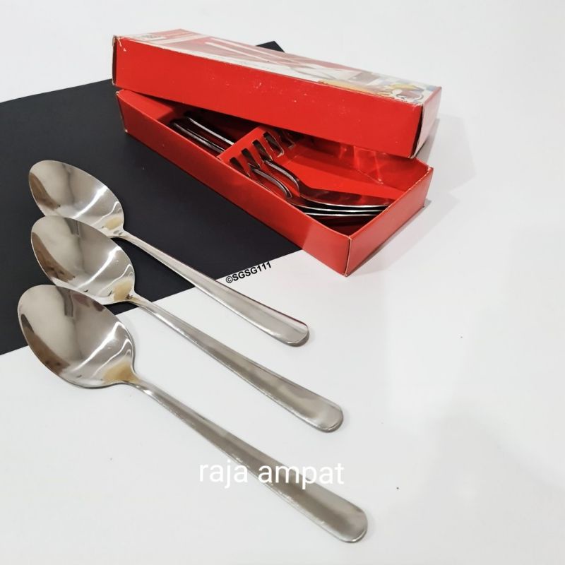 6 pcs sendok makan /6pcs grapu stainless