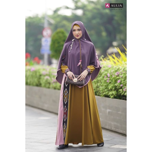 Set Gamis Aulia SULTAN 12 OLIVE ASH GREY