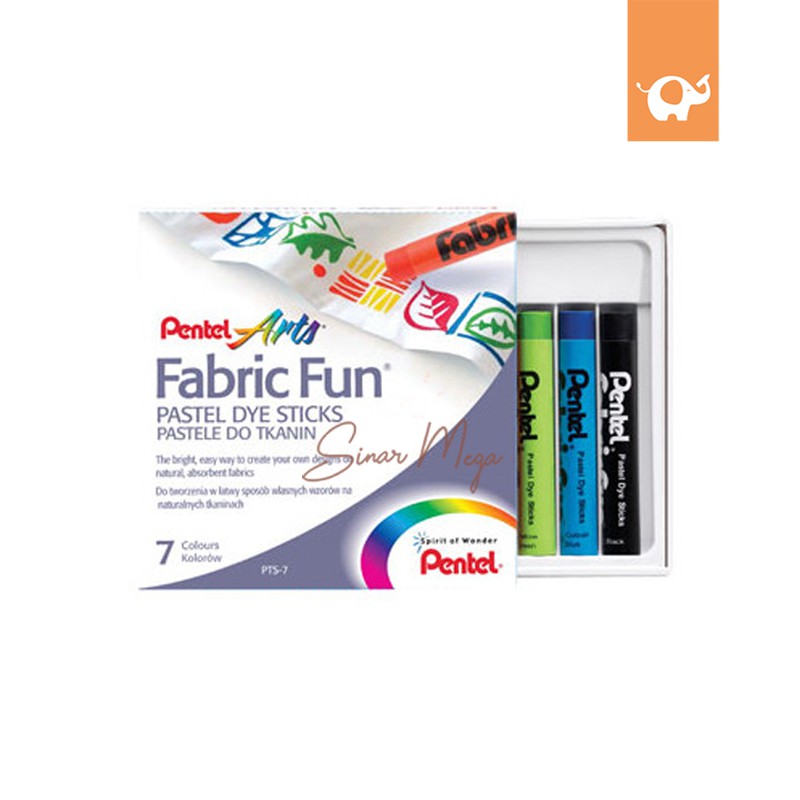 

Pentel Crayon Fabric Fun 7 Colors / Krayon Warna Untuk Bahan Kain PTS7