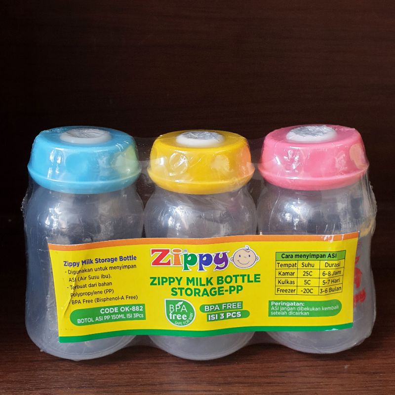 Botol Asi isi 3 Bahan Polypropylene PP 150ml Anti Pecah BPA Free Milk Bottle Storage Botol Penyimpanan Asi