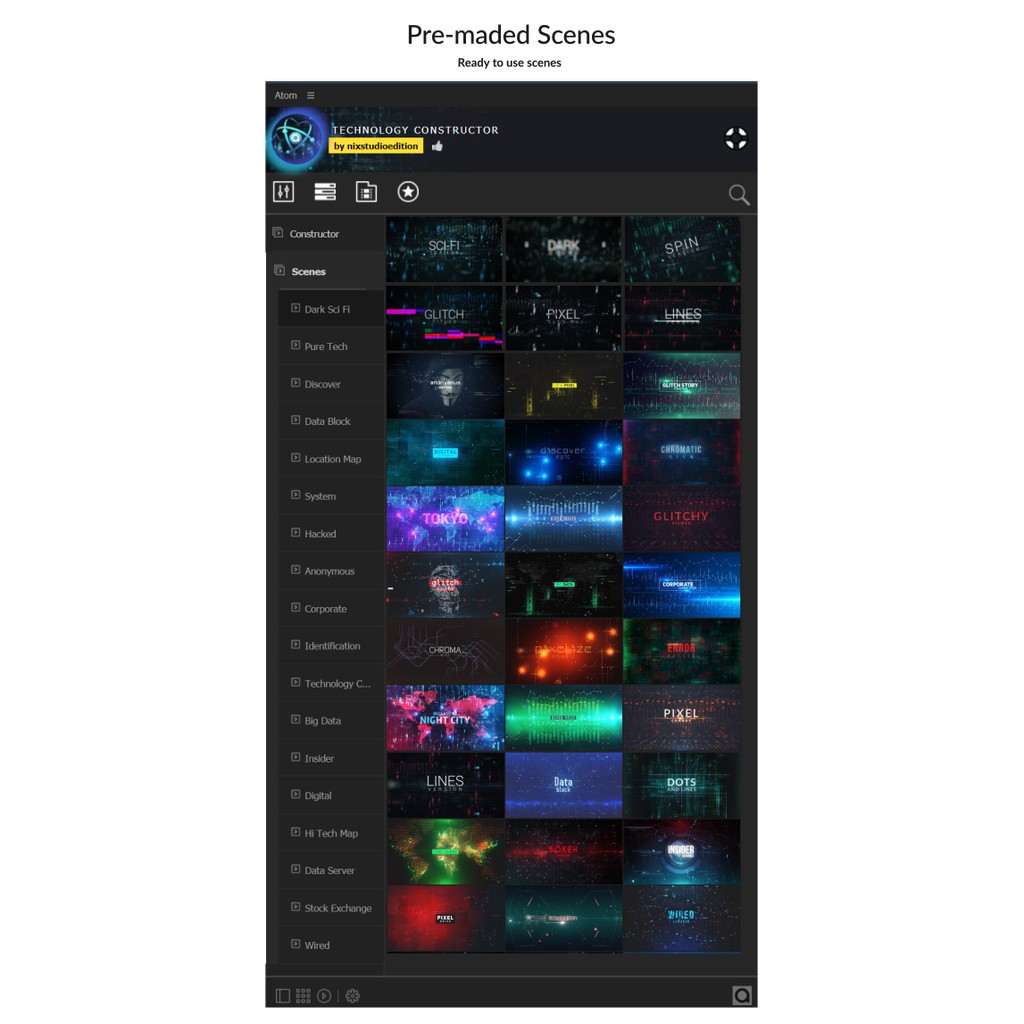 AtomX - Technology Constructor - After Effect (Extension)