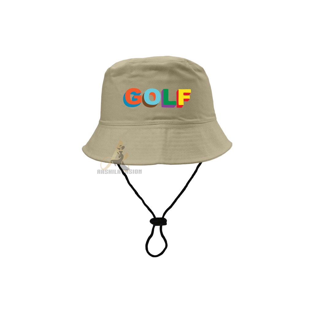 Topi Bucket Hat anak sablon GOLF/Bucket Sablon GOLF