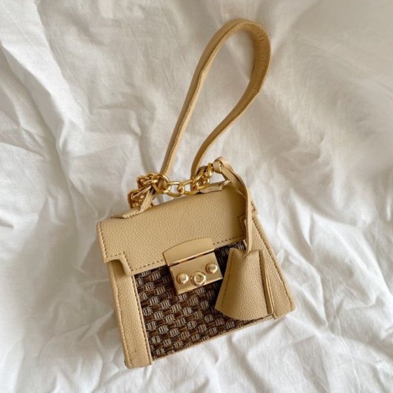 Ryco - Mini tweed beige bag / Tas Korean shoulder & waist bag (Ko Moon Young bag)