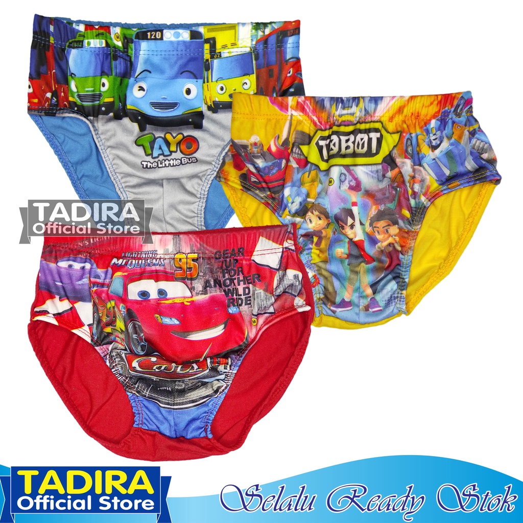 4 Pcs Celana Dalam Anak Laki Laki Usia 1-9 Tahun Motif Gambar Kartun Multiwarna TADIRA Store
