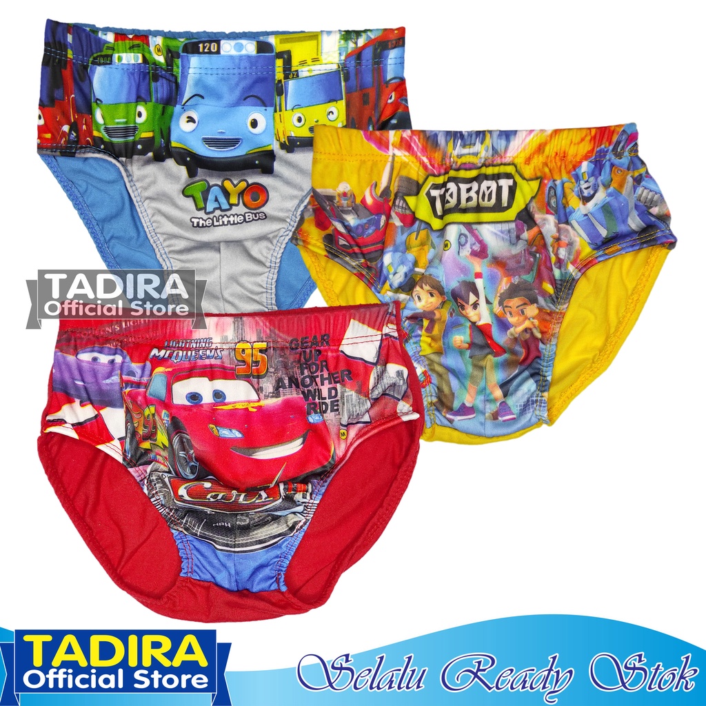 6 Pcs Celana Dalam Anak Laki Laki Usia 1-9 Tahun Motif Gambar Kartun Multiwarna TADIRA Store