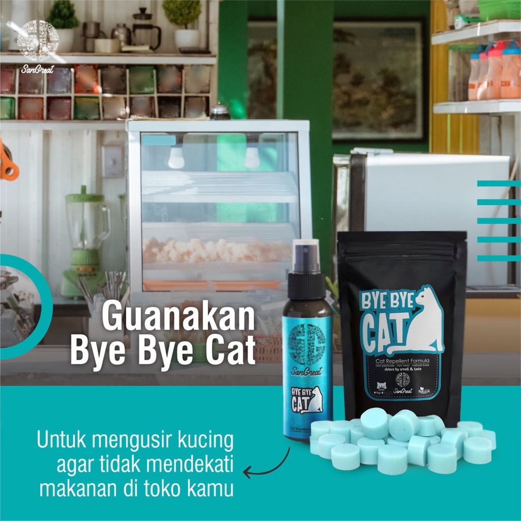 Bye Bye CAT Gel 100 gr - Alat Pengusir Kucing Alami Ampuh - Natural Cat Repellent - Cegah kucing buang kotoran sembarangan dan usir kucing liar