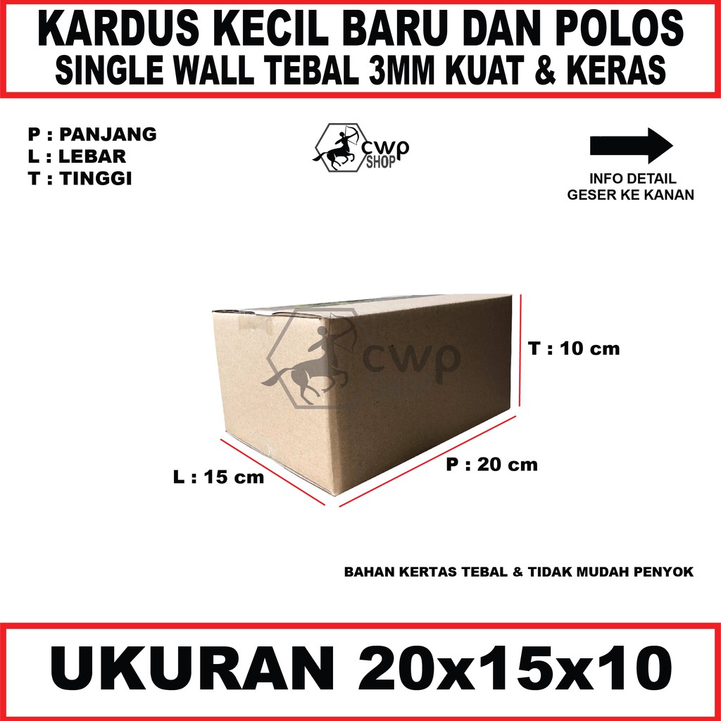 

Kardus Box Karton Ukuran20x15x10