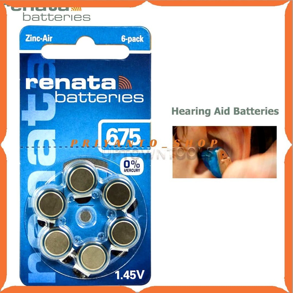 ORIGINAL RENATA BATTERY 675 (PR44) BATREI ALAT BANTU DENGAR AG 13 AG13