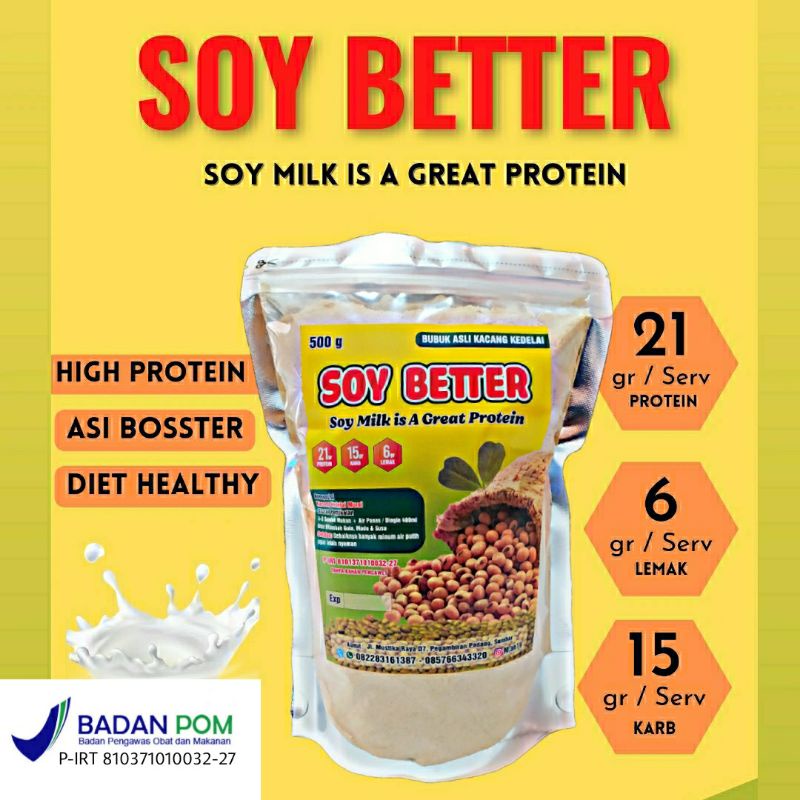 Jual Bubuk Susu protein Kedelai Soy Better 500 gram [PREMIUM QUALITY