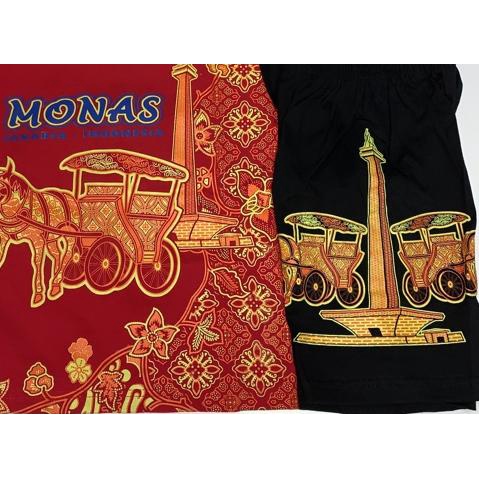 BAJU ANAK/ KAOS MONAS/ KAOS SETELAN JAKARTA MONAS BATIK/ KAOS OLEH-OLEH JAKARTA MONAS BATIK