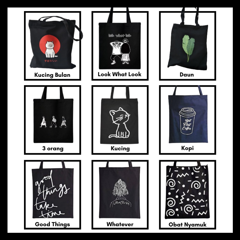 Tote Bag Sablon Resleting Tas Bahu Model Kekinian Stylish Tote Bag Perempuan Wanita Cewek