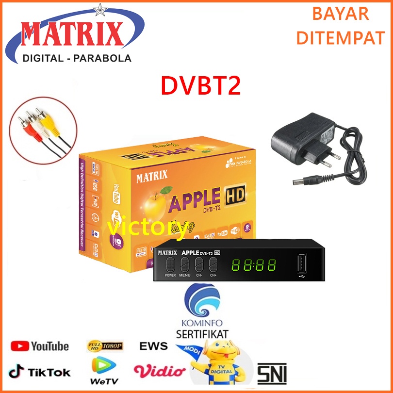 Receiver Tv Set Top Box Matrix Apple DVB T2 Digital Original Garansi