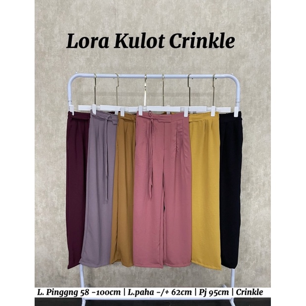 CELANA KULOT CRINKLE - LORA KULOT CELANA PANJANG POLOS CELANA KANTOR LOOSE PANTS