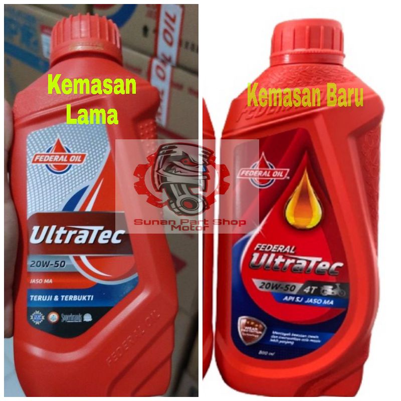 Oli Mesin Motor Federal Ultratec 800ml SAE 20W-50 Dijamin Original Resmi