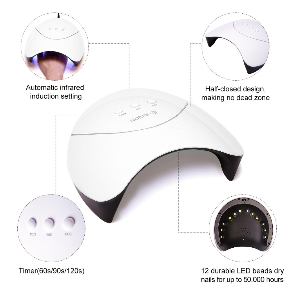 Biutte.co Pengering Kutek Kuku LED Smart Portable UV Nail Dryer 36W - Z3 - White