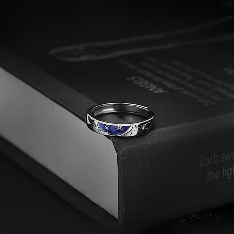 【COD】Cincin Jari Telunjuk Model Terbuka Desain Bintang Biru Untuk Pria