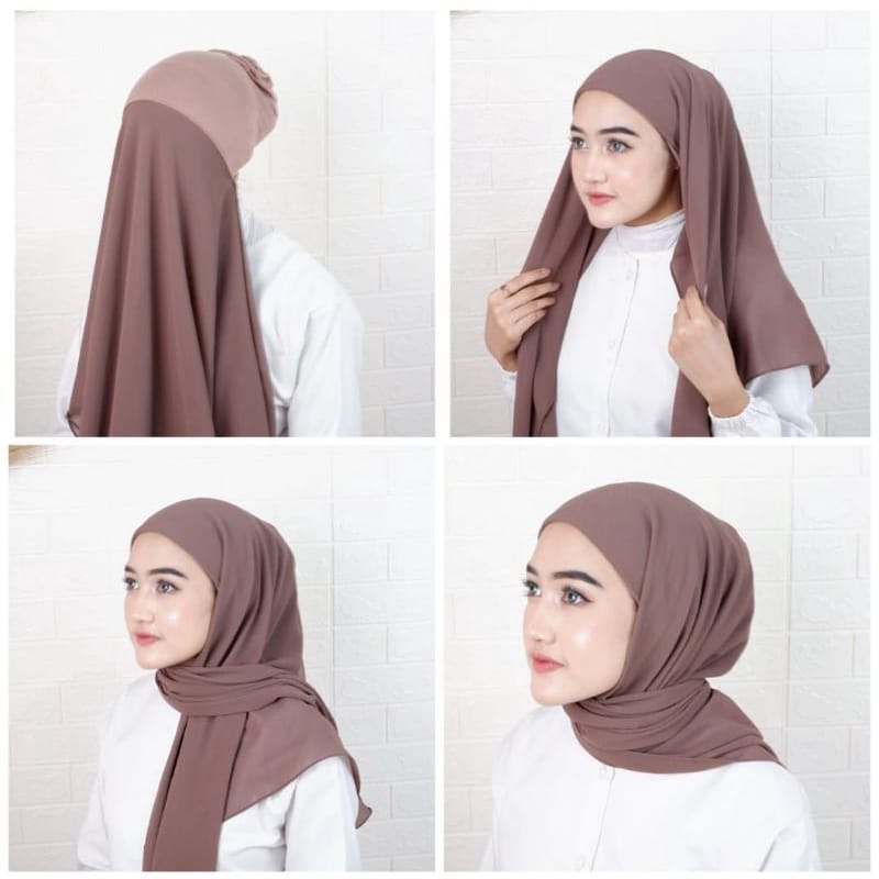 Hijab SEGI EMPAT INSTANT PLUS INNER 2IN1, Kerudung 2IN1 SEGITIGA PLUS INNER, SEGIEMPAT CERUTI BABYDOLL