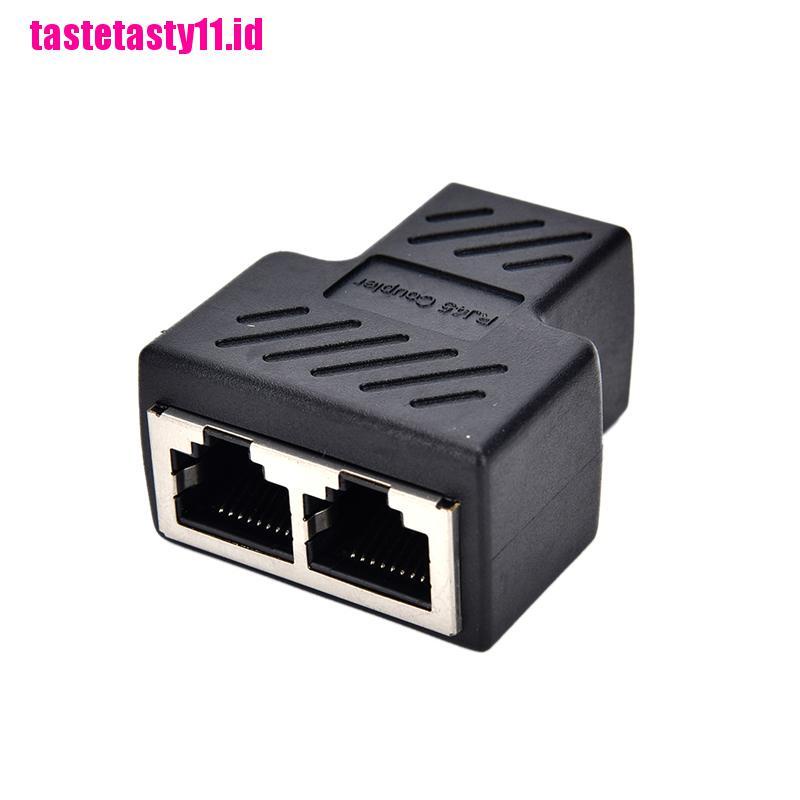 Adapter Splitter Plug Kabel Jaringan LAN ethernet RJ45 1 Ke 2