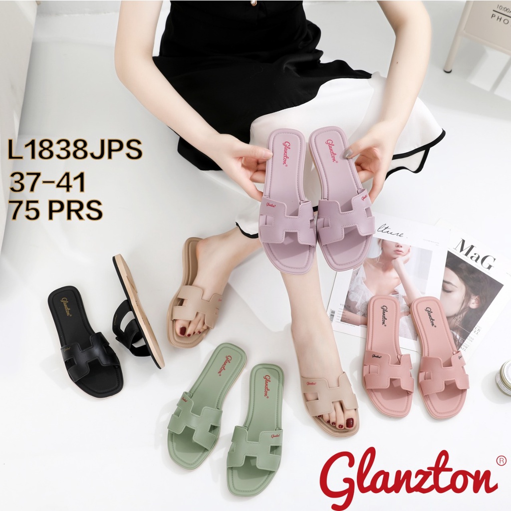 GLAZTON 1838 SANDAL JELLY WANITA SENDAL KARET JELLI WEDGES PEREMPUAN