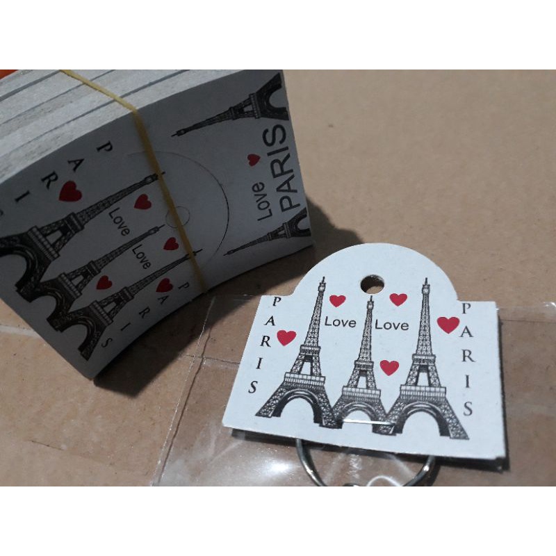 

50 lembar Hang Tag / Label Gantung / Kar Gantungan Kunci, Stiker, Sisir, dan Aksesoris Lainnya