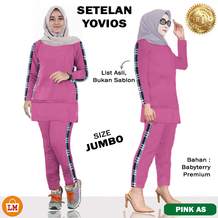 TERMURAH TERLARIS Setelan Pakaian Olahraga Senam Training Wanita SET LMS 16855 16859 16863 YOVIOS